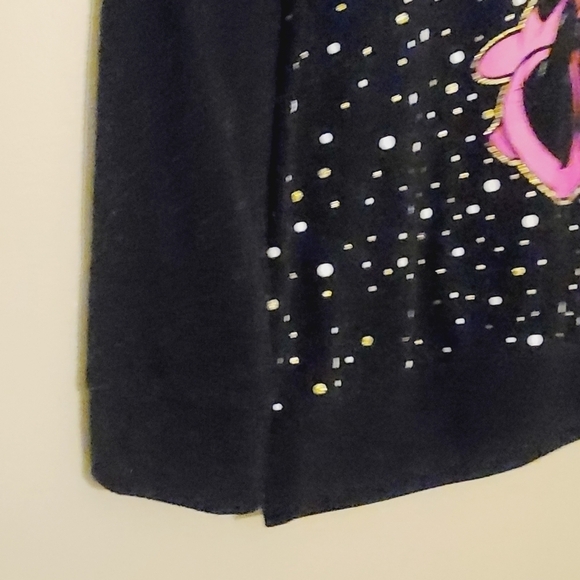 Disney | Girl's Black Polka Dot and Glitter Minnie Mouse Sweatshirt (Size XL) - Picture 8 of 12